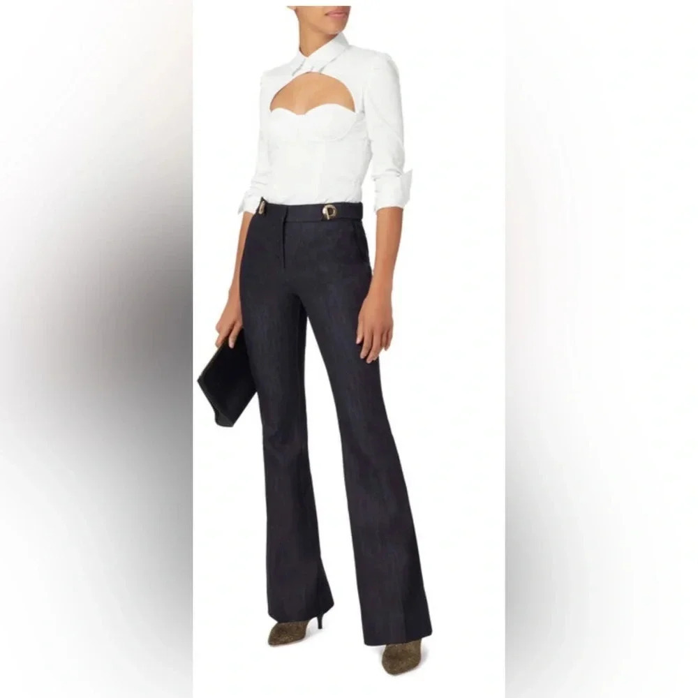Derek Lam 10 Crosby Denim Flared w/ Gold Grommets